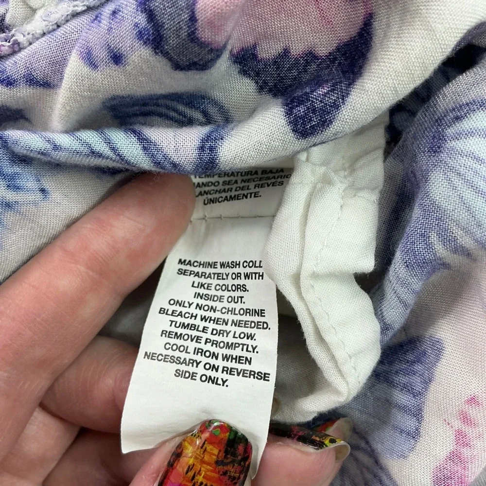 The Children's Place White Purple Butterfly Dress Kids Size 6 Ruffle Cap Sleeve